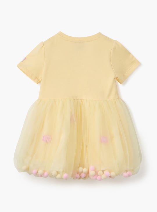 Juniors Hello Kitty Applique Tulle Dress with Short Sleeves