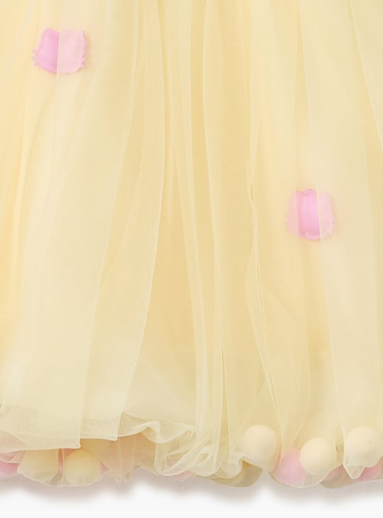Juniors Hello Kitty Applique Tulle Dress with Short Sleeves