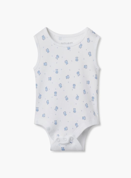 Juniors Assorted Sleeveless Bodysuit with Button Closure - Set of 3