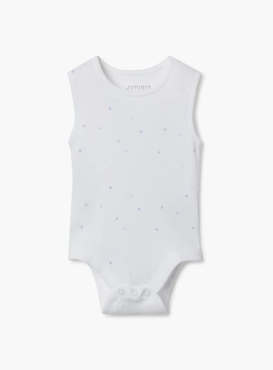 Juniors Assorted Sleeveless Bodysuit with Button Closure - Set of 3