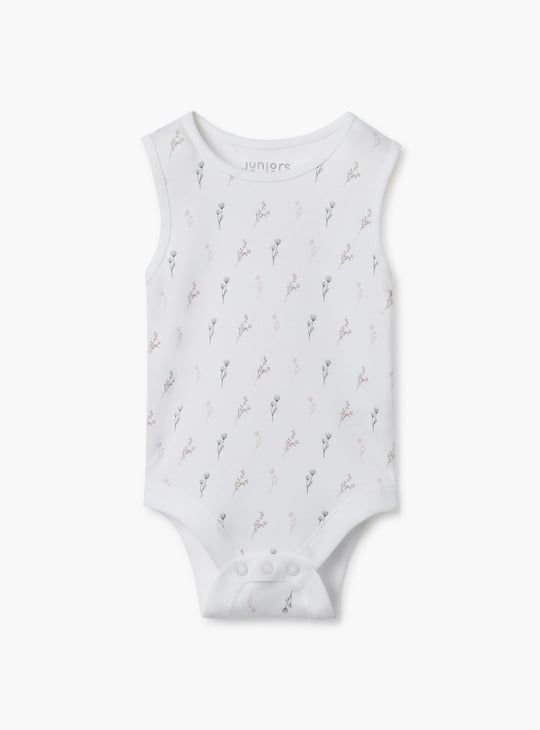 Juniors Printed Sleeveless Bodysuit - Set of 3