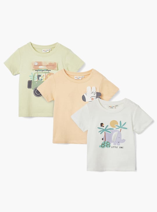 Juniors Applique Detail T-shirt with Short Sleeves - Set of 3