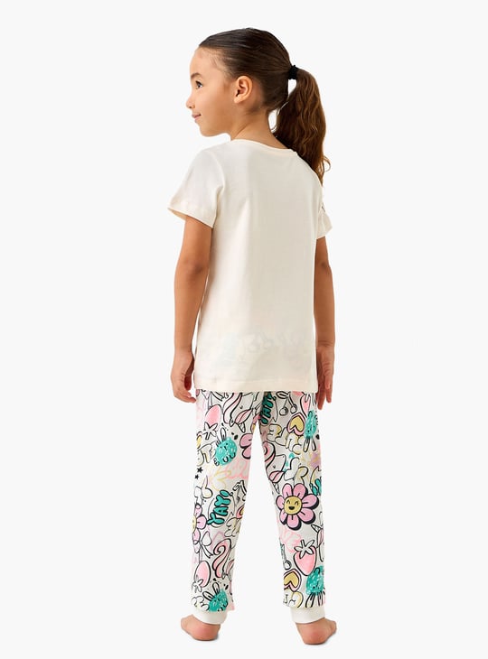 Juniors Printed T-shirt and Pyjama Set
