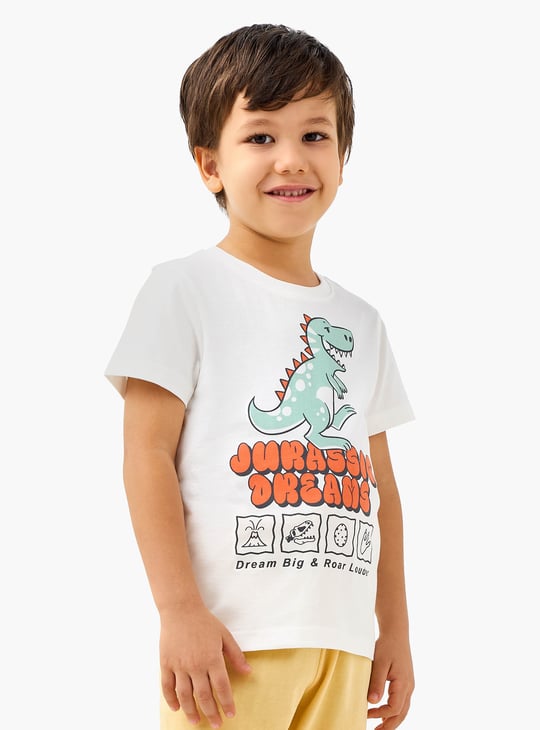 Juniors Dinosaur Print T-shirt and Pyjama Set