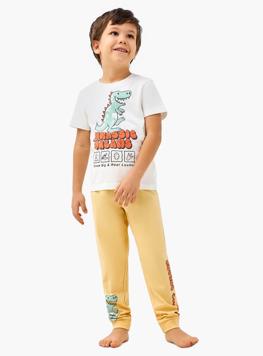 Juniors Dinosaur Print T-shirt and Pyjama Set