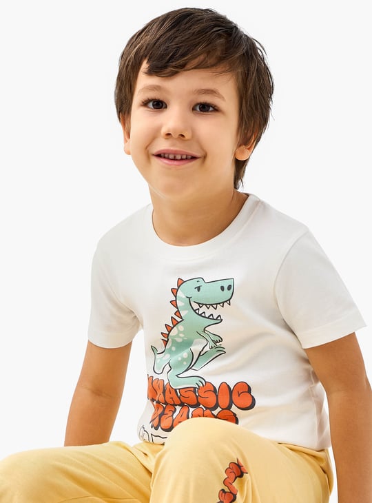 Juniors Dinosaur Print T-shirt and Pyjama Set