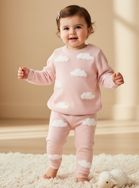 Juniors Knitted Sweater with Pants Set