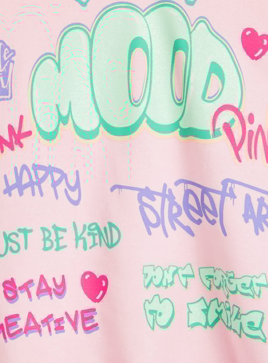 Juniors Graphic Print Hooded Sweatshirt