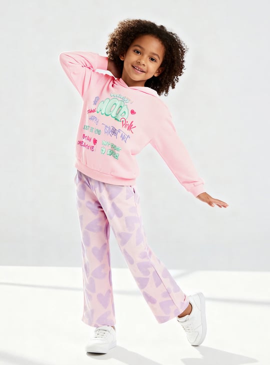 Juniors Graphic Print Hooded Sweatshirt