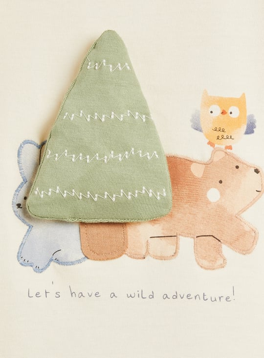 Juniors 3 Piece Applique T-shirt with Joggers Set