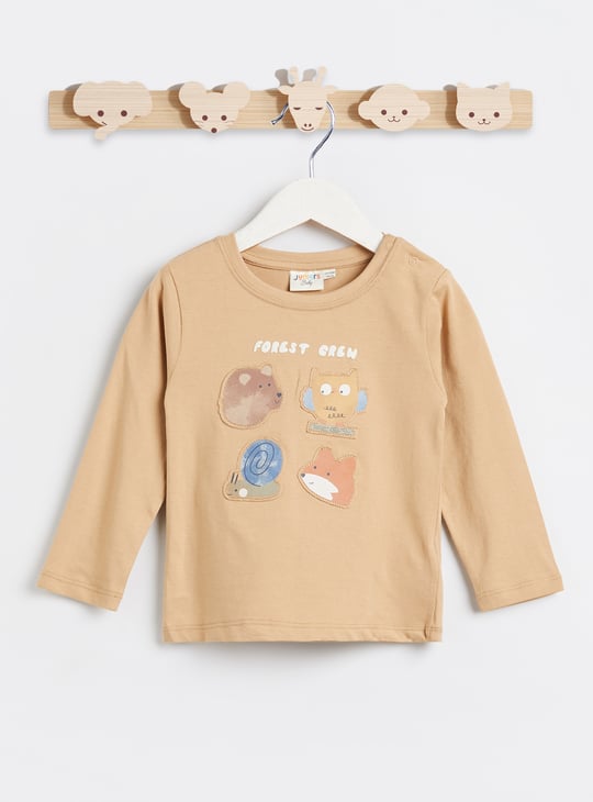 Juniors 3 Piece Applique T-shirt with Joggers Set