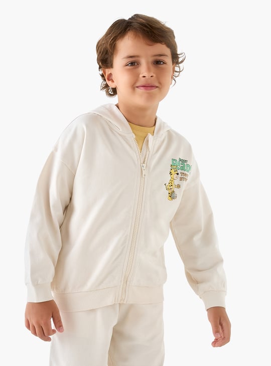 Juniors Tiger Print Hooded Sweatshirt and Joggers Set