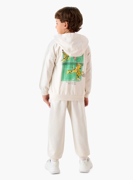 Juniors Tiger Print Hooded Sweatshirt and Joggers Set