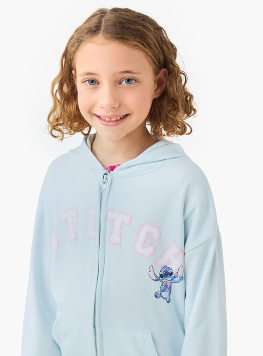Juniors Stitch Print Hooded Sweatshirt
