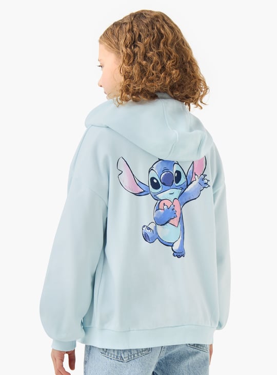 Juniors Stitch Print Hooded Sweatshirt