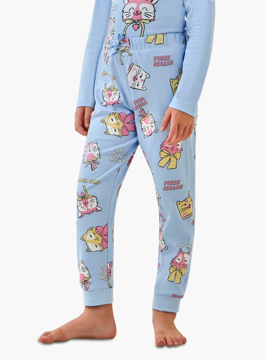 Juniors Printed T-shirt with Joggers Set