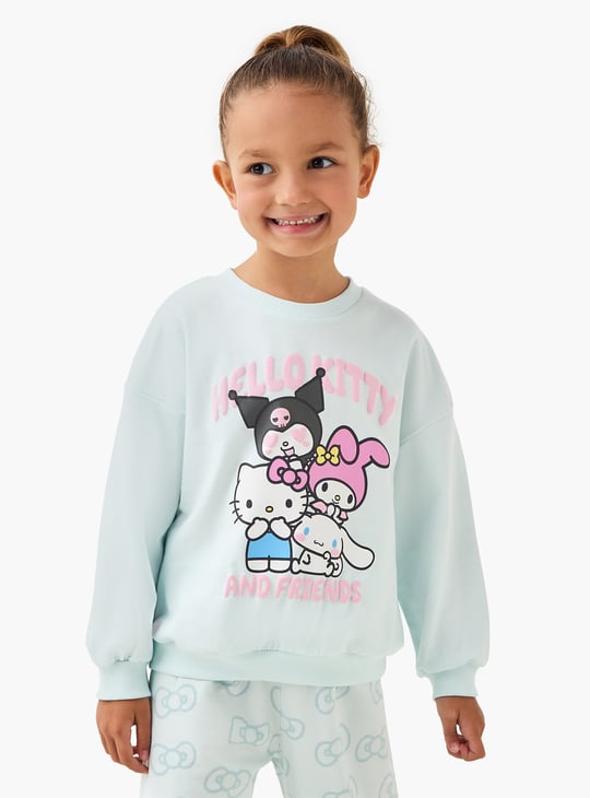 Juniors Hello Kitty Print Sweatshirt with Joggers Set