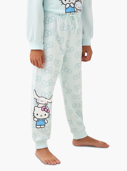 Juniors Hello Kitty Print Sweatshirt with Joggers Set