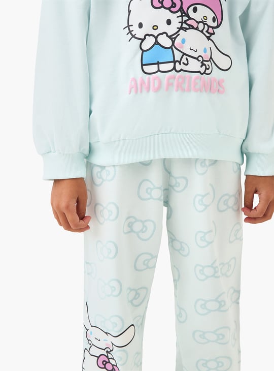 Juniors Hello Kitty Print Sweatshirt with Joggers Set