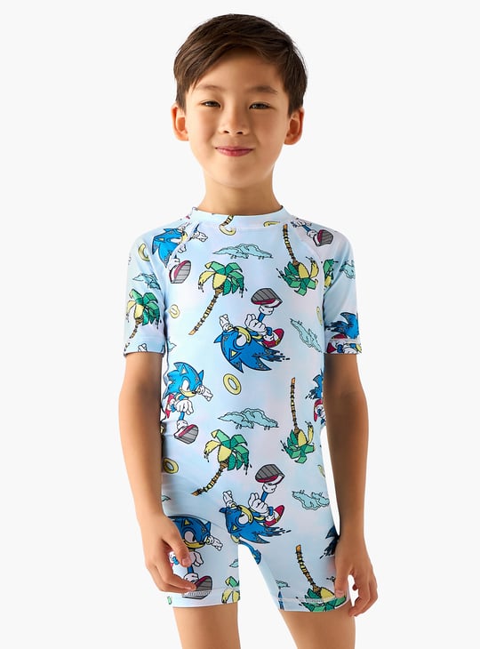 Juniors Sonic the Hedgehog Print Swimsuit