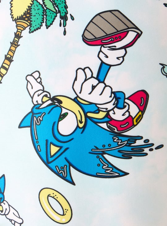 Juniors Sonic the Hedgehog Print Swimsuit