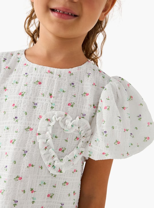 Juniors Floral Print A-line Dress