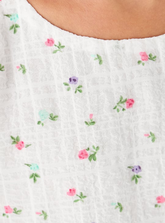 Juniors Floral Print A-line Dress