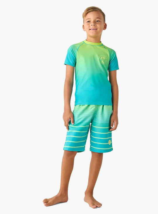Juniors California Print Rash Guard Set