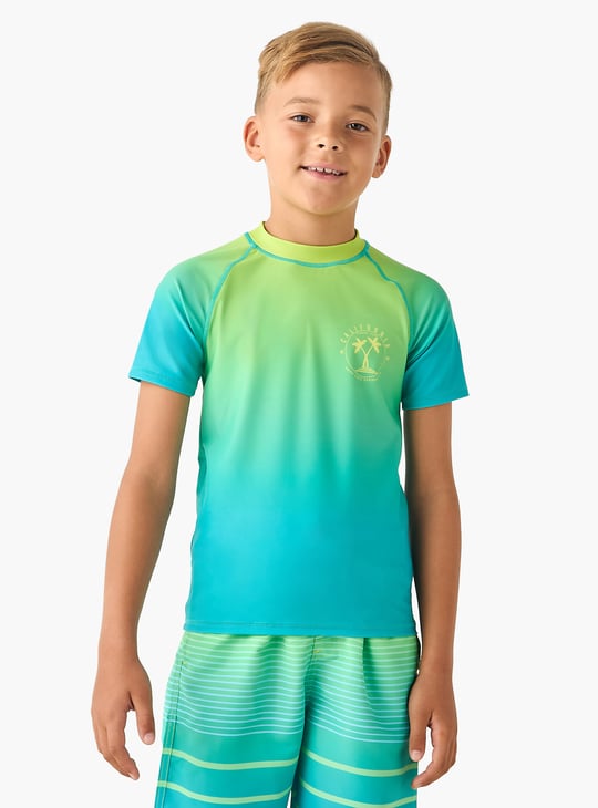 Juniors California Print Rash Guard Set