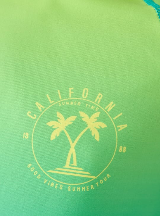 Juniors California Print Rash Guard Set