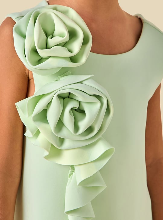 Juniors Floral Applique A-Line Dress