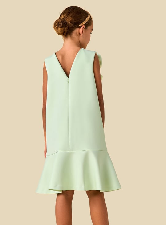 Juniors Floral Applique A-Line Dress