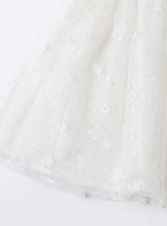 Juniors Applique Detail Top and Skirt with Turban Beanie