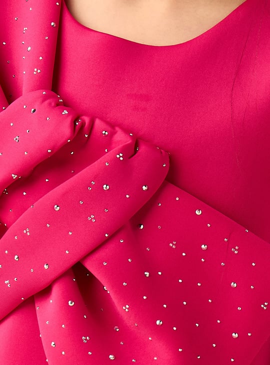 Juniors Bow Accent Dress