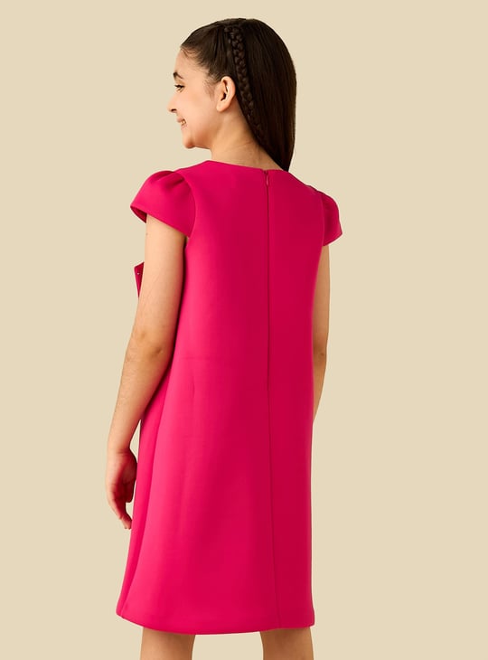 Juniors Bow Accent Dress