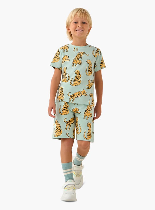 Juniors Tiger Print Shorts
