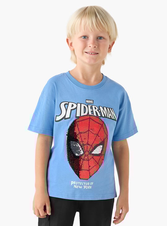 Juniors Spiderman Sequinned T-shirt