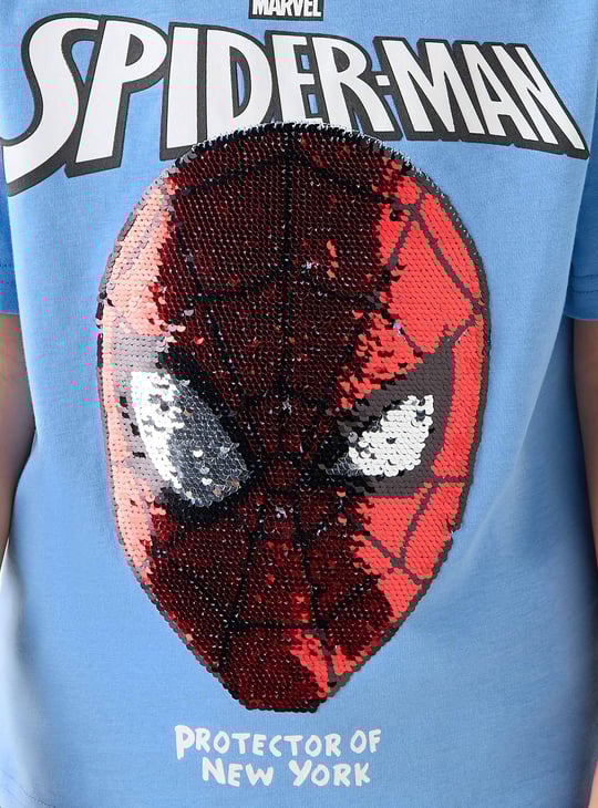Juniors Spiderman Sequinned T-shirt