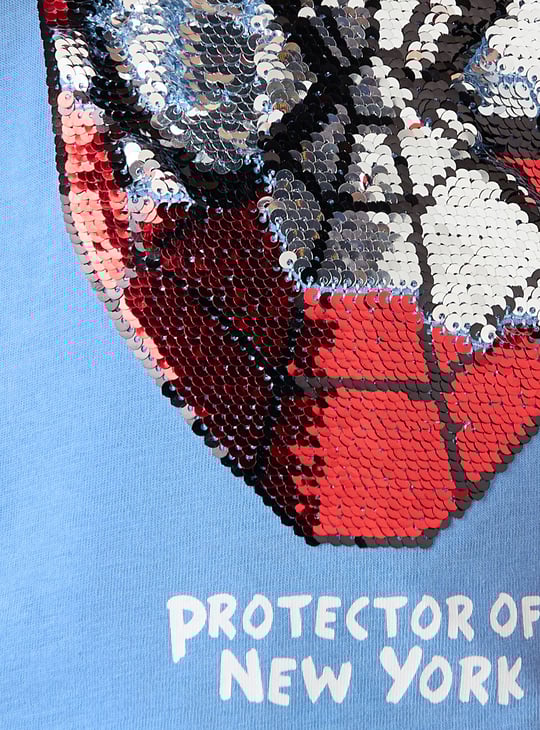 Juniors Spiderman Sequinned T-shirt