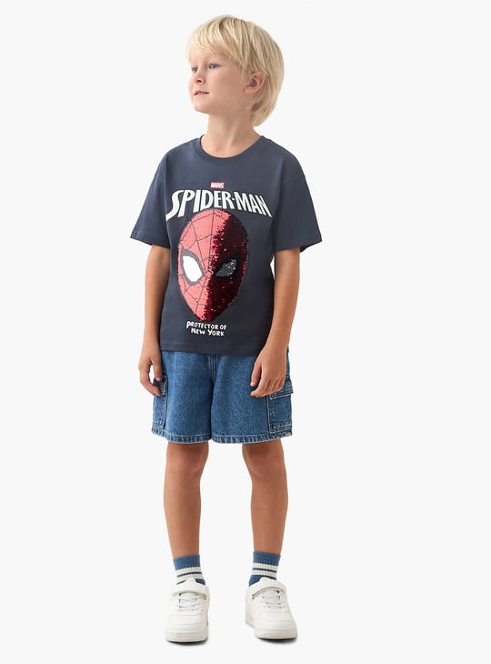 Juniors Spiderman Sequinned T-shirt