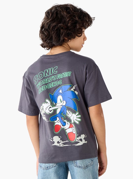 Juniors Sonic the Hedgehog Back Print T-shirt