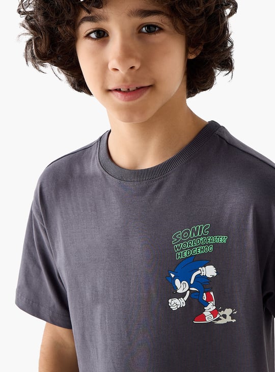 Juniors Sonic the Hedgehog Back Print T-shirt