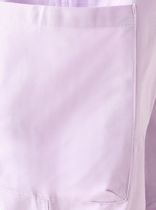 Juniors Solid Relaxed Fit Cargo Pants