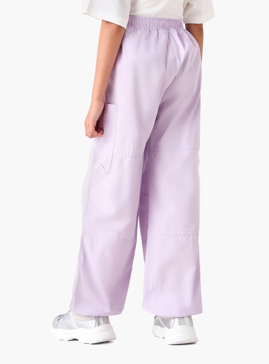 Juniors Solid Relaxed Fit Cargo Pants