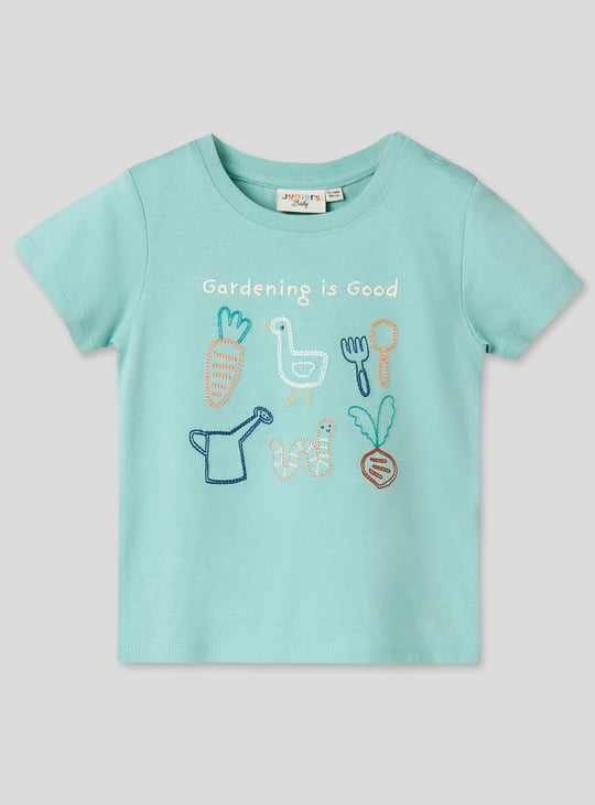 Juniors Applique Detail Short Sleeves T-shirt and Shorts - Set of 3
