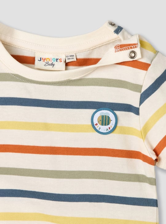 Juniors Applique Dungaree With T-shirt Set