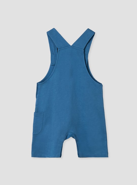 Juniors Applique Dungaree With T-shirt Set