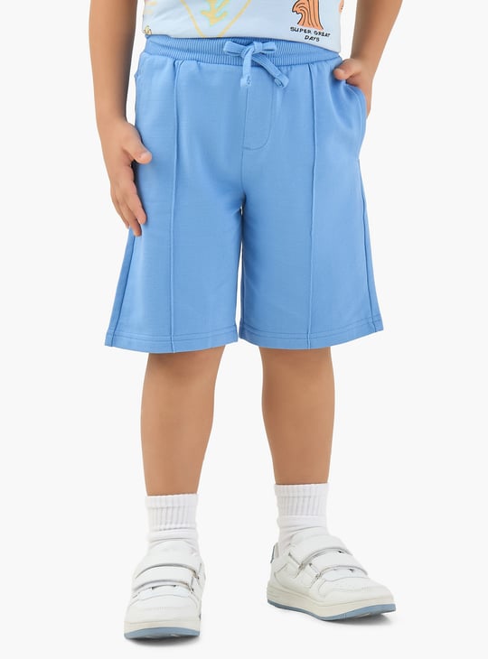 Juniors Solid Shorts with Drawstring Waistband