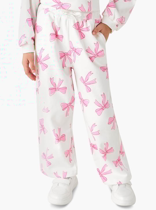 Juniors Bow Print Track Pants