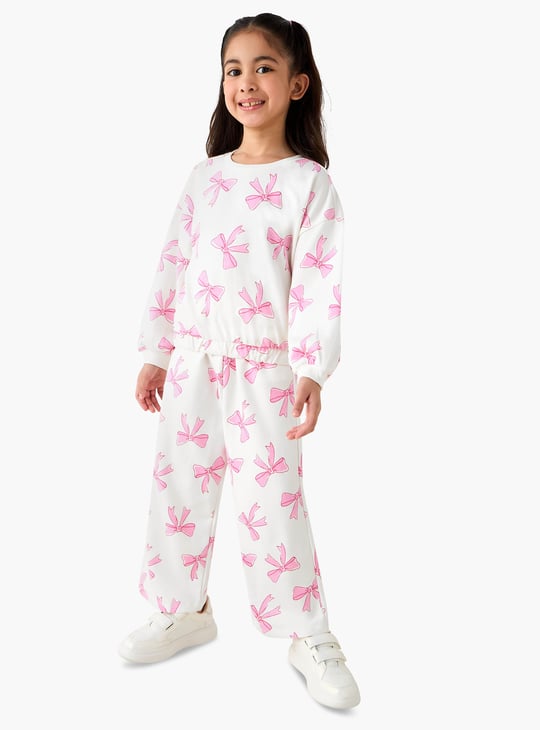 Juniors Bow Print Track Pants